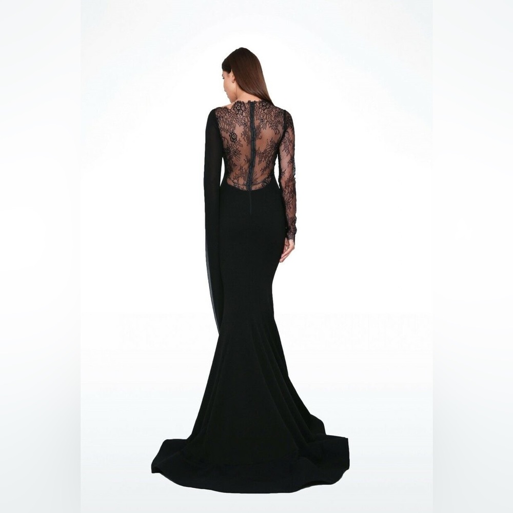 Zeena Zaki, medium, black, lace, long dress